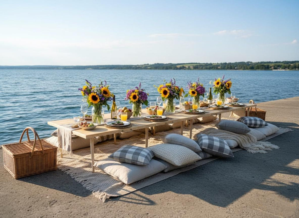 Pine Wood Foldable Picnic Table 28*90inch H13-19inch,Camp table,Wedding Decor Table, Boho Outdoor Dining, Seats 10-12