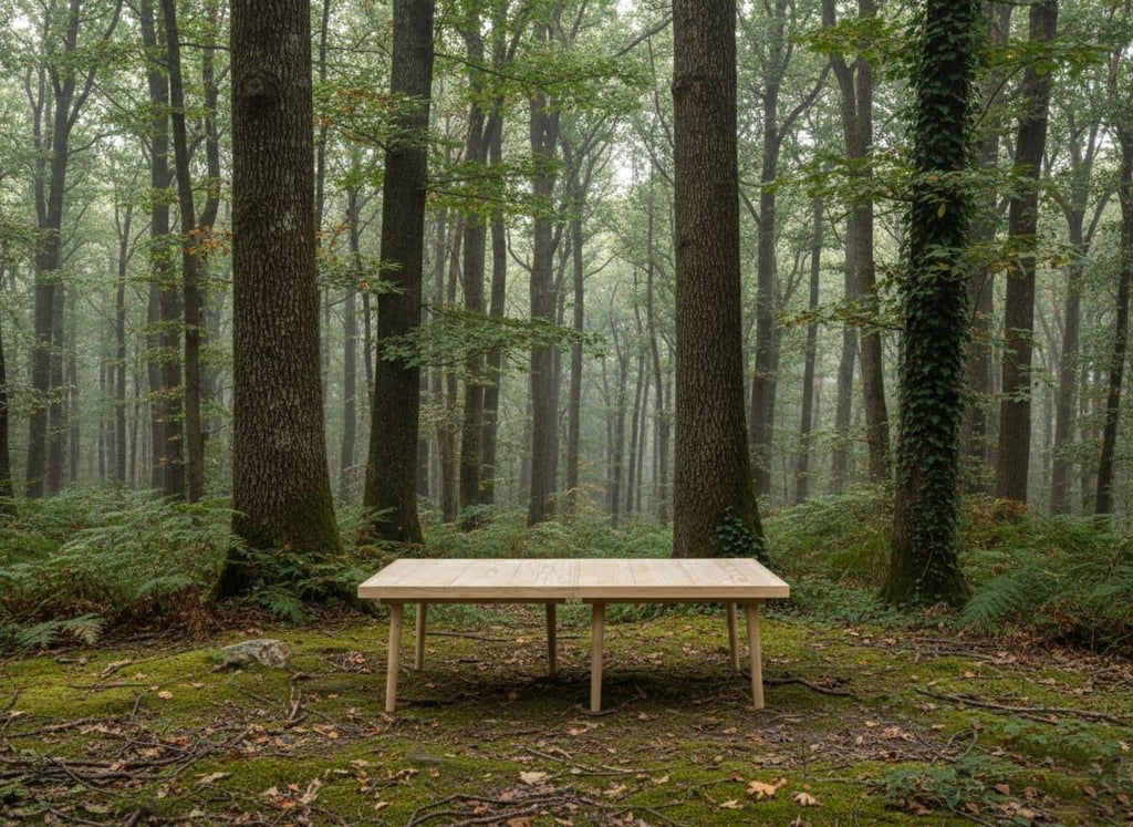 Handmade Pine Wood Picnic Table, Boho Outdoor Furniture, Foldable Design (28x80 inch)