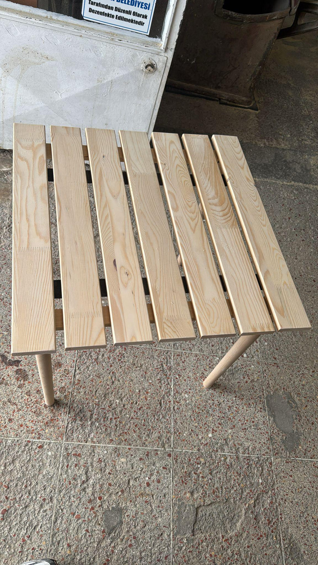Handmade Pine Wood Foldable Table, Boho Picnic Camp Decor (24x24inch H19inch)
