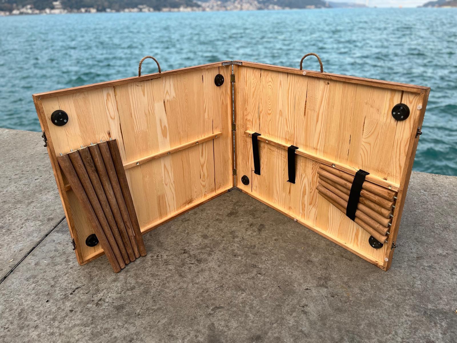 Handmade Boho Table,Camp table, Party Decor table,Foldable Picnic Table, Boho Wedding Decor,Balcony table, Los big wood table, Portable tabl