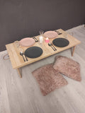 Handmade Pine Wood Foldable Table, Boho Camp Picnic Decor (22*44 H13inch)