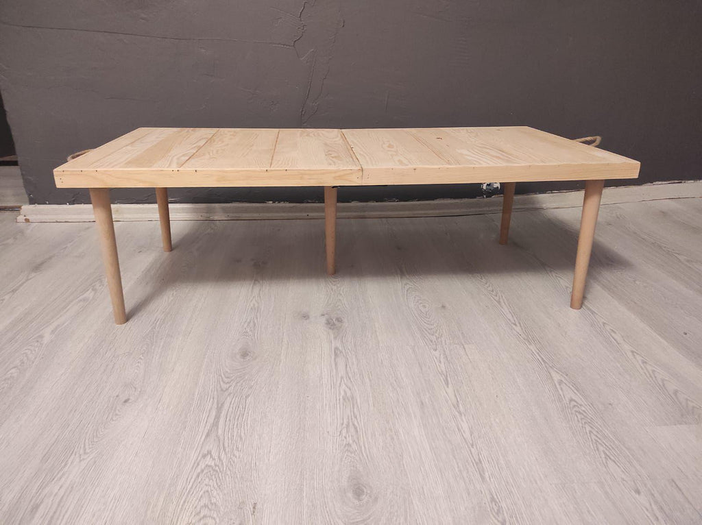 Handmade Pine Wood Foldable Table, Boho Camp Picnic Decor (22*44 H13inch)