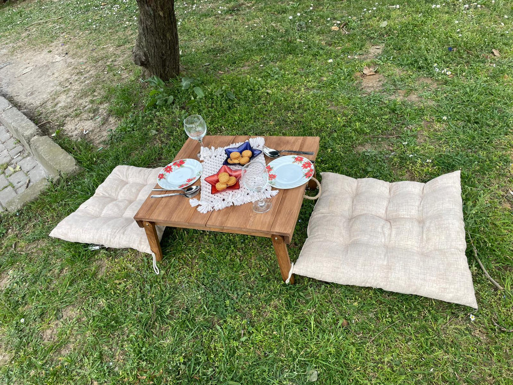 Handmade wood table, coffe table, Picnic table, Small dinner table, camp table, boho wood table, activity table, wedding decor table