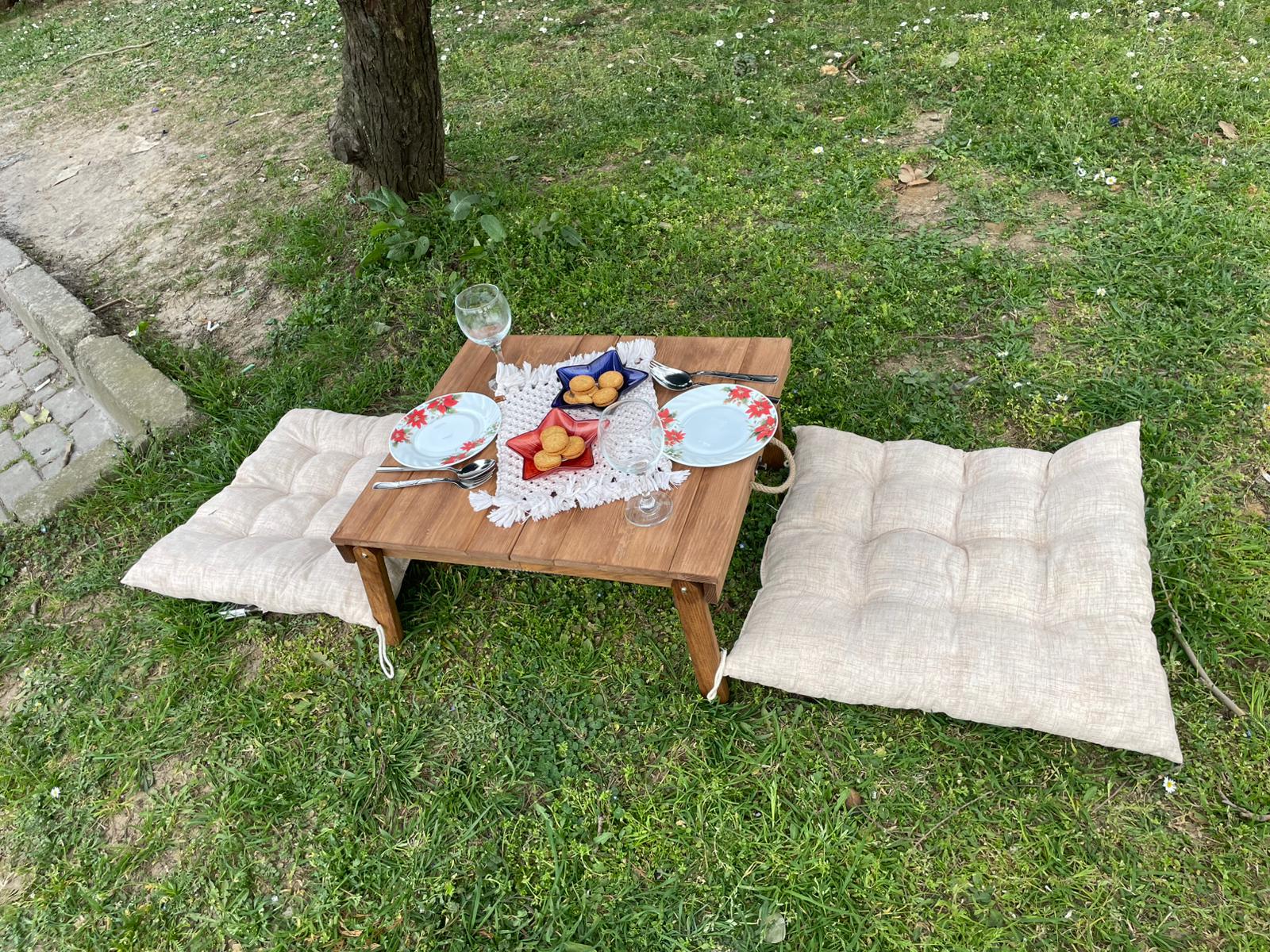 Handmade wood table, coffe table, Picnic table, Small dinner table, camp table, boho wood table, activity table, wedding decor table