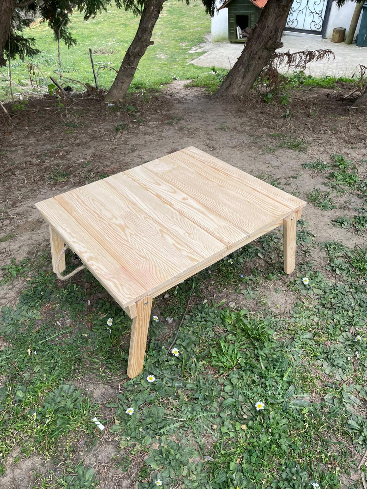 Handmade wood table, coffe table, Picnic table, Small dinner table, camp table, boho wood table, activity table, wedding decor table