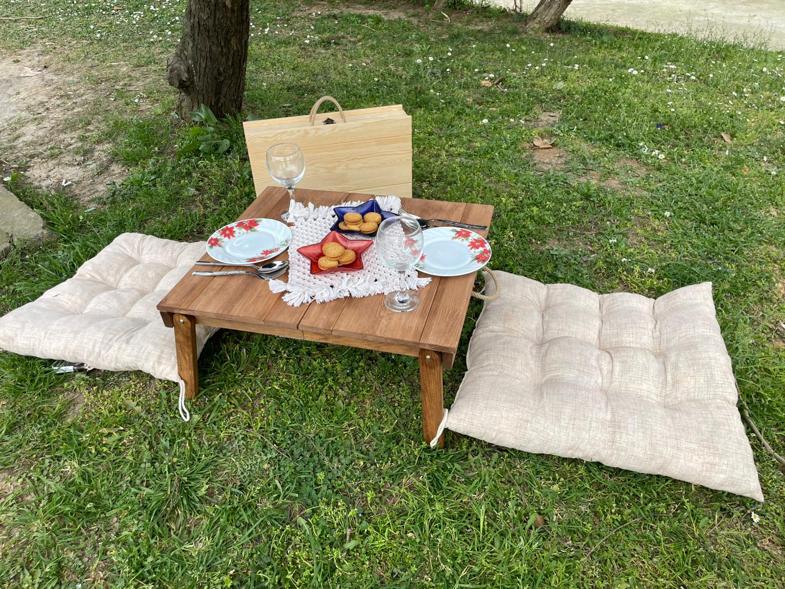 Handmade wood table, coffe table, Picnic table, Small dinner table, camp table, boho wood table, activity table, wedding decor table