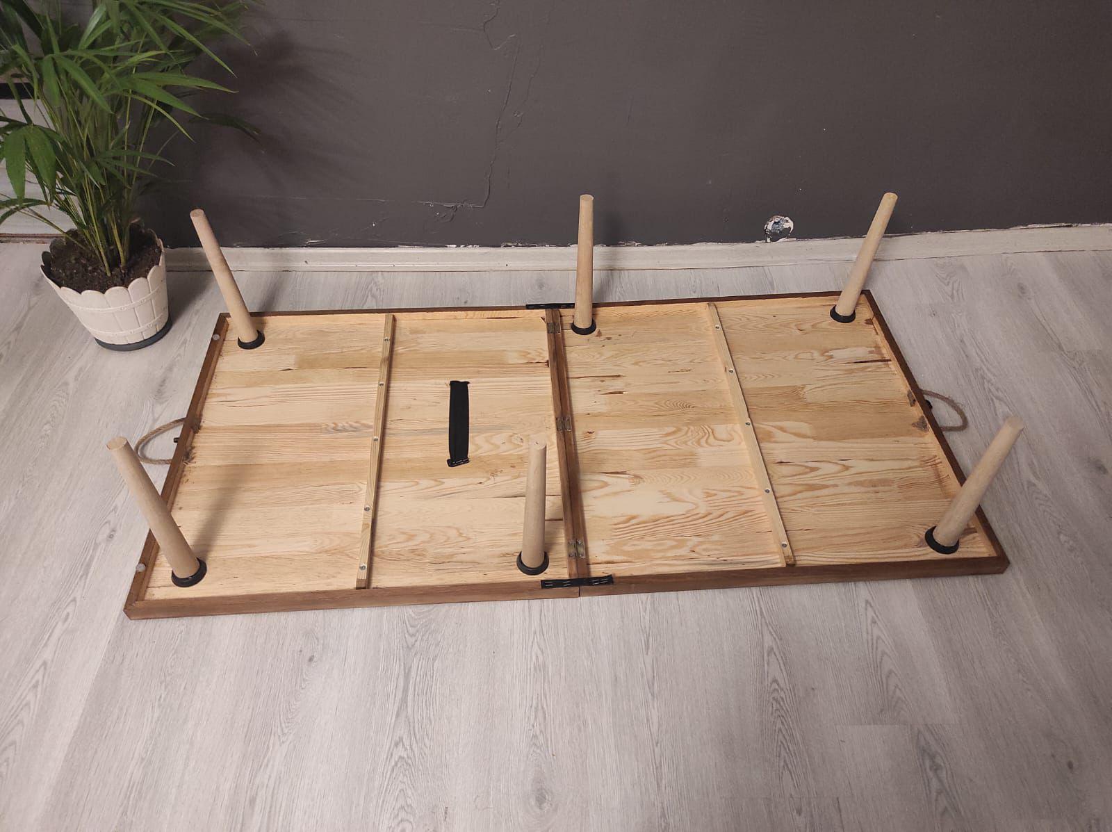 Handmade Pine Wood Foldable Table, Boho Camp Picnic Decor (22*44 H13inch)