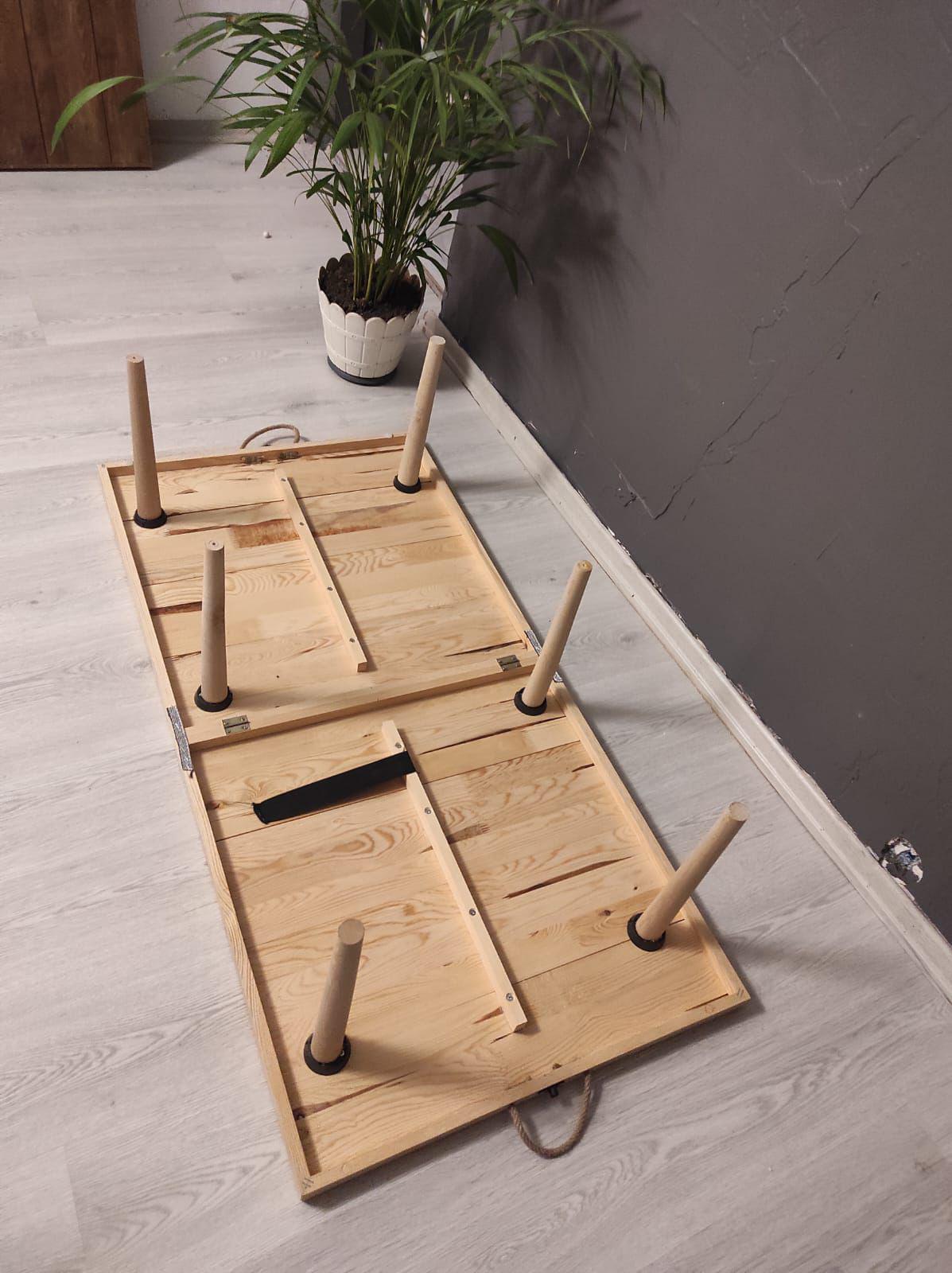 Handmade Pine Wood Foldable Table (28x48inch H13), Boho Picnic Party Decor