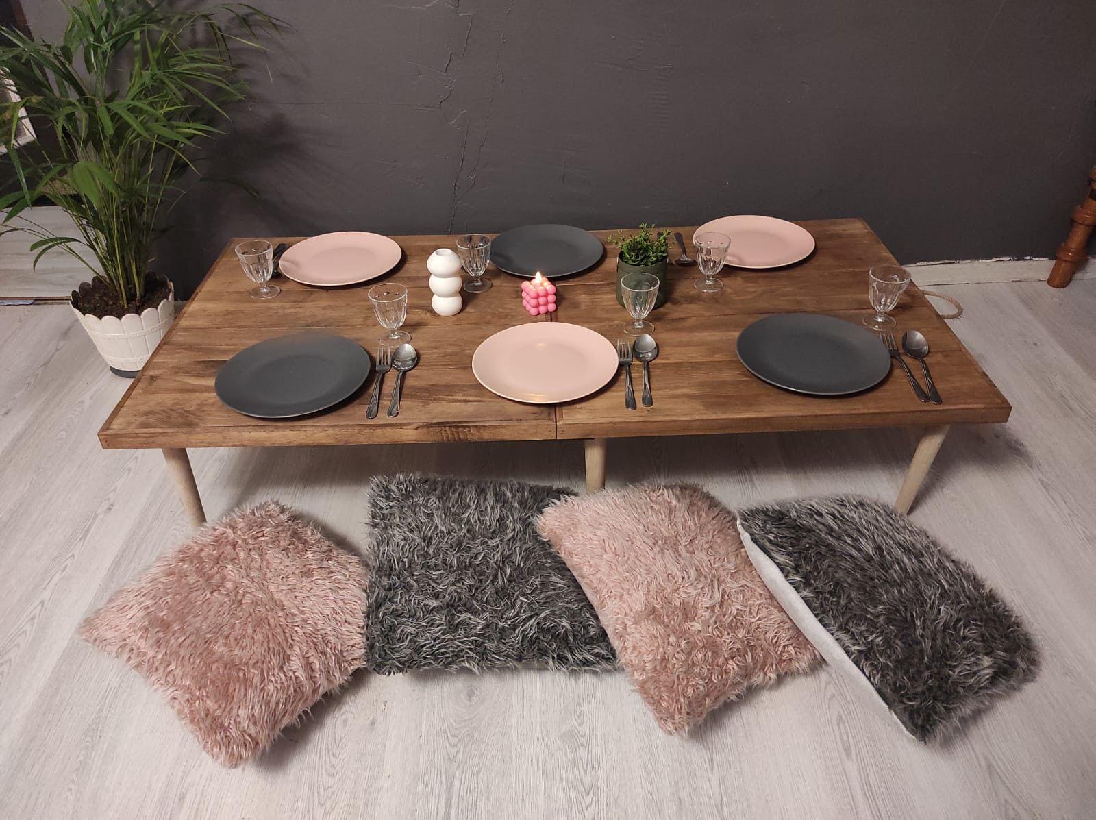 Handmade Pine Wood Foldable Table (28x48inch H13), Boho Picnic Party Decor