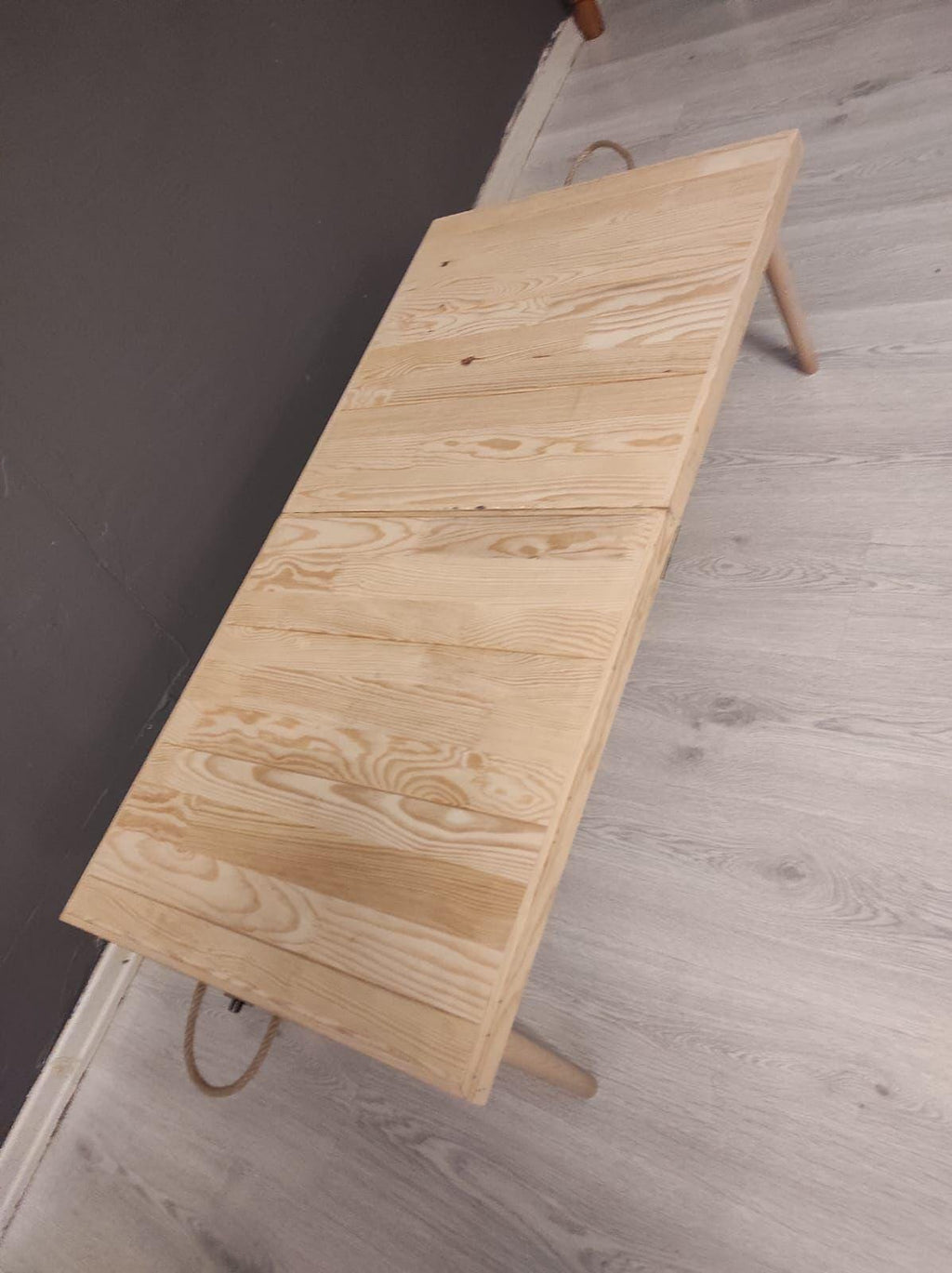 Handmade Pine Wood Foldable Table, Boho Camp Picnic Decor (22*44 H13inch)
