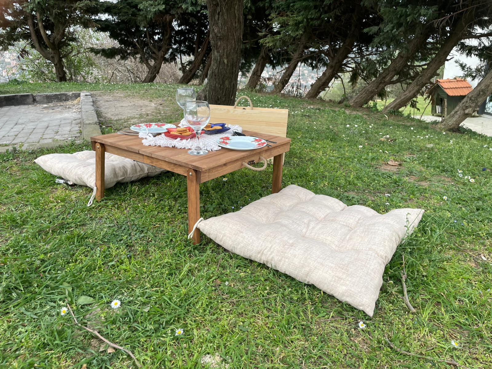 Handmade wood table, coffe table, Picnic table, Small dinner table, camp table, boho wood table, activity table, wedding decor table