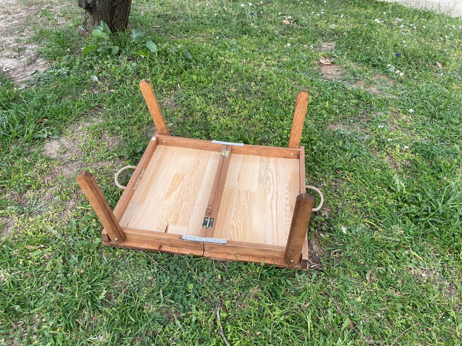 Handmade wood table, coffe table, Picnic table, Small dinner table, camp table, boho wood table, activity table, wedding decor table