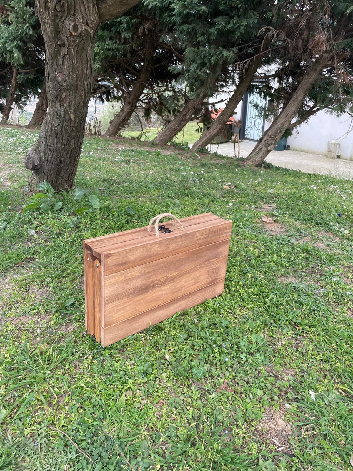 Handmade wood table, coffe table, Picnic table, Small dinner table, camp table, boho wood table, activity table, wedding decor table