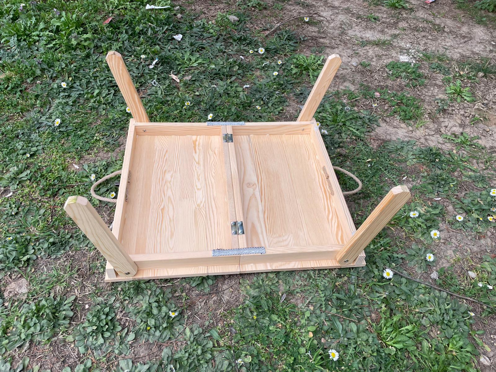 Handmade wood table, coffe table, Picnic table, Small dinner table, camp table, boho wood table, activity table, wedding decor table