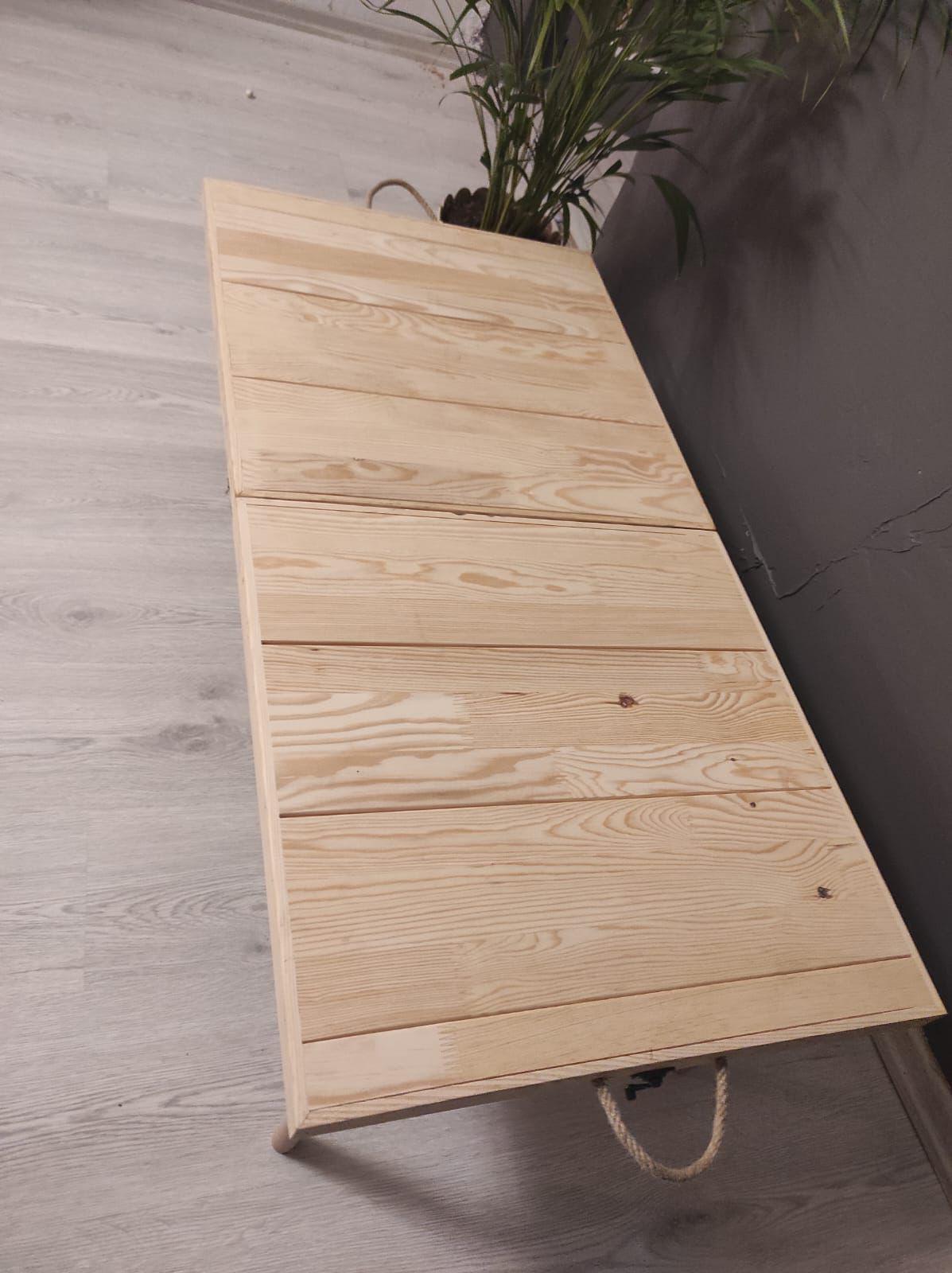 Handmade Pine Wood Foldable Table, Boho Camp Picnic Decor (28x48 H13inch)