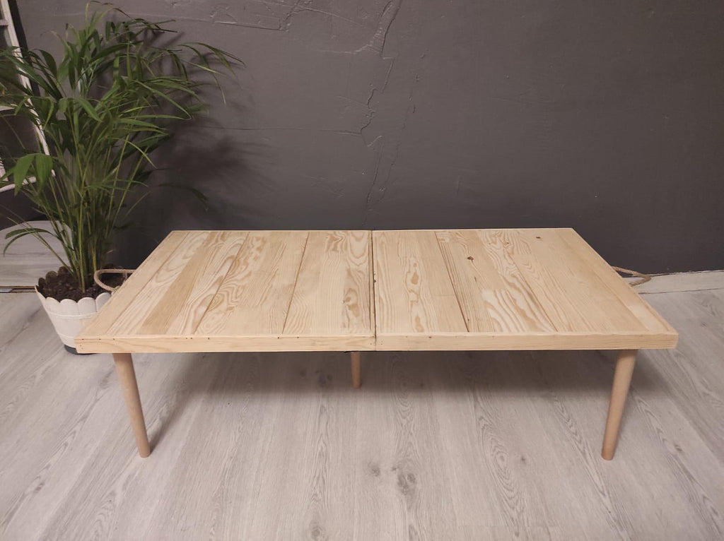 Handmade Pine Wood Foldable Table, Boho Camp Picnic Decor (28x48 H13inch)