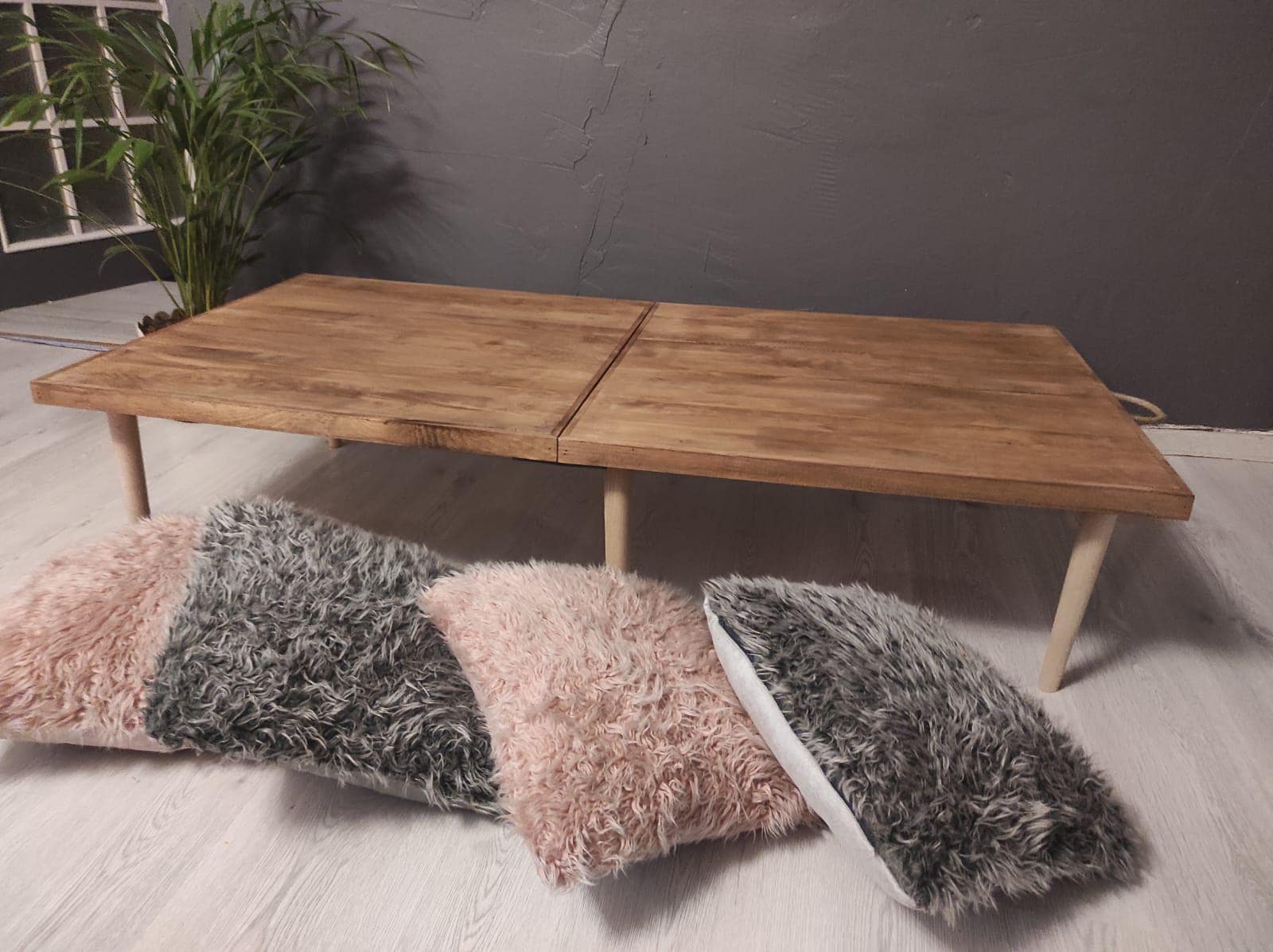 Handmade Pine Wood Foldable Table, Boho Camp Picnic Decor (22*44 H13inch)