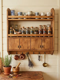 Handmade Wooden Wall Shelf, Spice Rack, Rustic Style Hanging Shelf, Solid Wood Wall Shelf for Kitchen