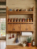 Handmade Wooden Wall Shelf, Spice Rack, Rustic Style Hanging Shelf, Solid Wood Wall Shelf for Kitchen