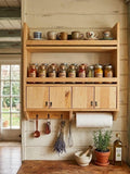 Handmade Wooden Wall Shelf, Spice Rack, Rustic Style Hanging Shelf, Solid Wood Wall Shelf for Kitchen
