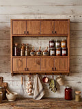 Handmade Wooden Wall Shelf, Spice Rack, Rustic Style Hanging Shelf, Solid Wood Wall Shelf for Kitchen