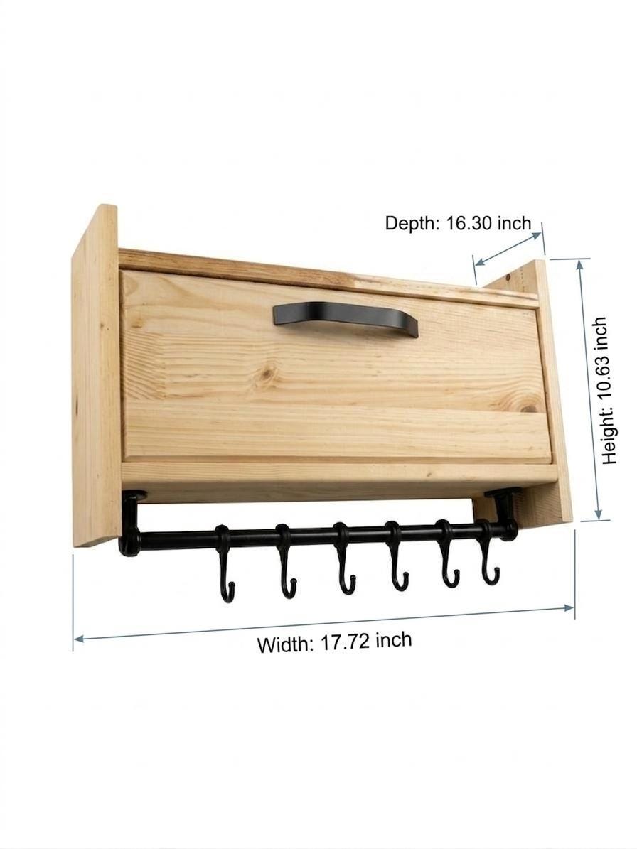 Handmade Wooden Wall Shelf, Spice Rack, Rustic Style Hanging Shelf, Solid Wood Wall Shelf for Kitchen