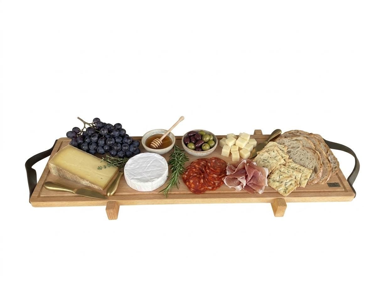 Deli Platter, Cutting Board, Cozy Farmhouse Decor, Cheese Platter Serving Tray, Unique Wooden Tray, Serving Plate, Wooden Table Decor
