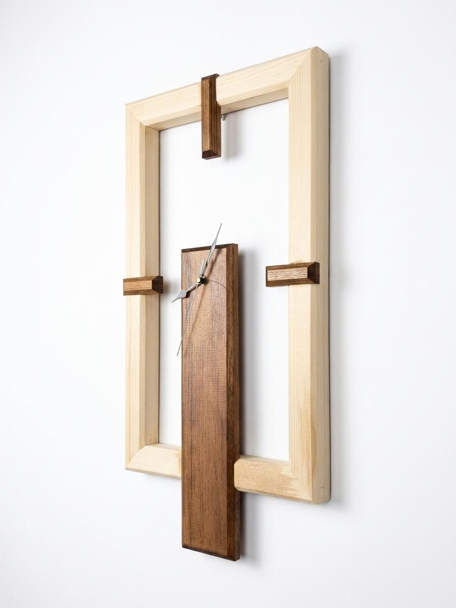 Handmade Pine Tree Wall Clock, Modern Home Decor, minimalist wooden wall clock