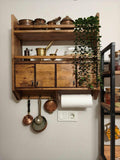 Handmade Wooden Wall Shelf, Spice Rack, Rustic Style Hanging Shelf, Solid Wood Wall Shelf for Kitchen
