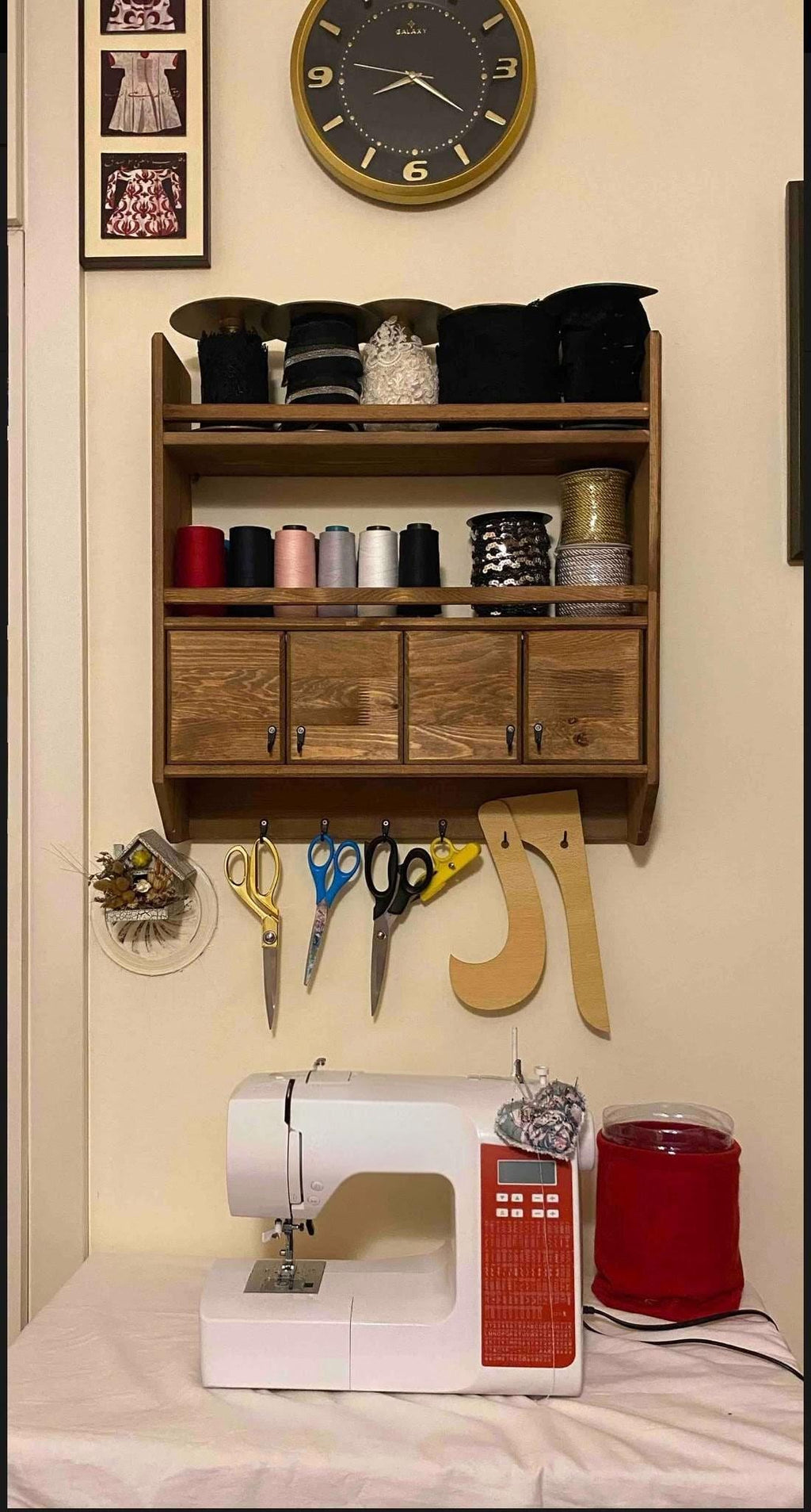 Handmade Wooden Wall Shelf, Spice Rack, Rustic Style Hanging Shelf, Solid Wood Wall Shelf for Kitchen